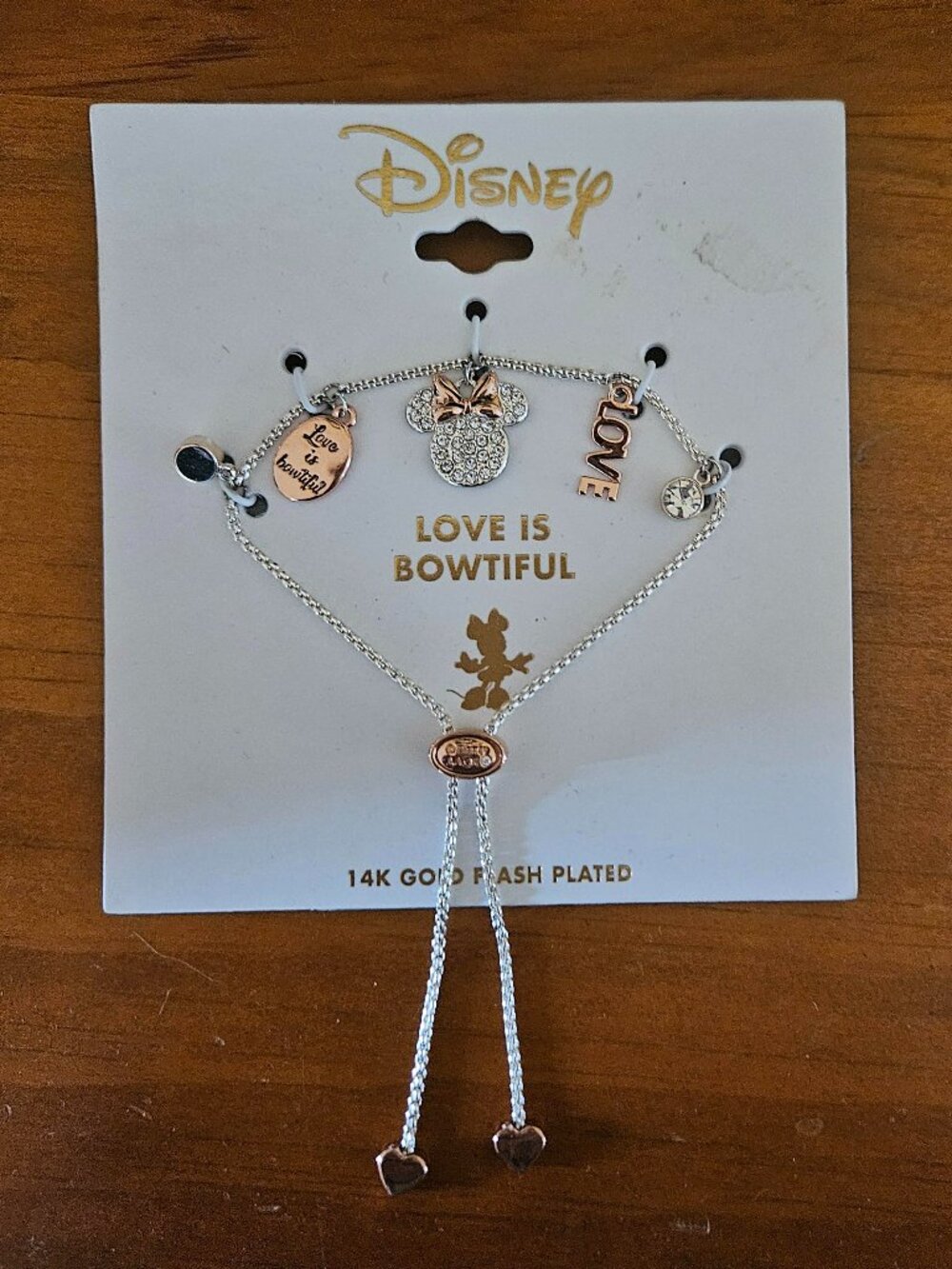 Disney 14K Gold Flash Plated Bracelet-Adjustable